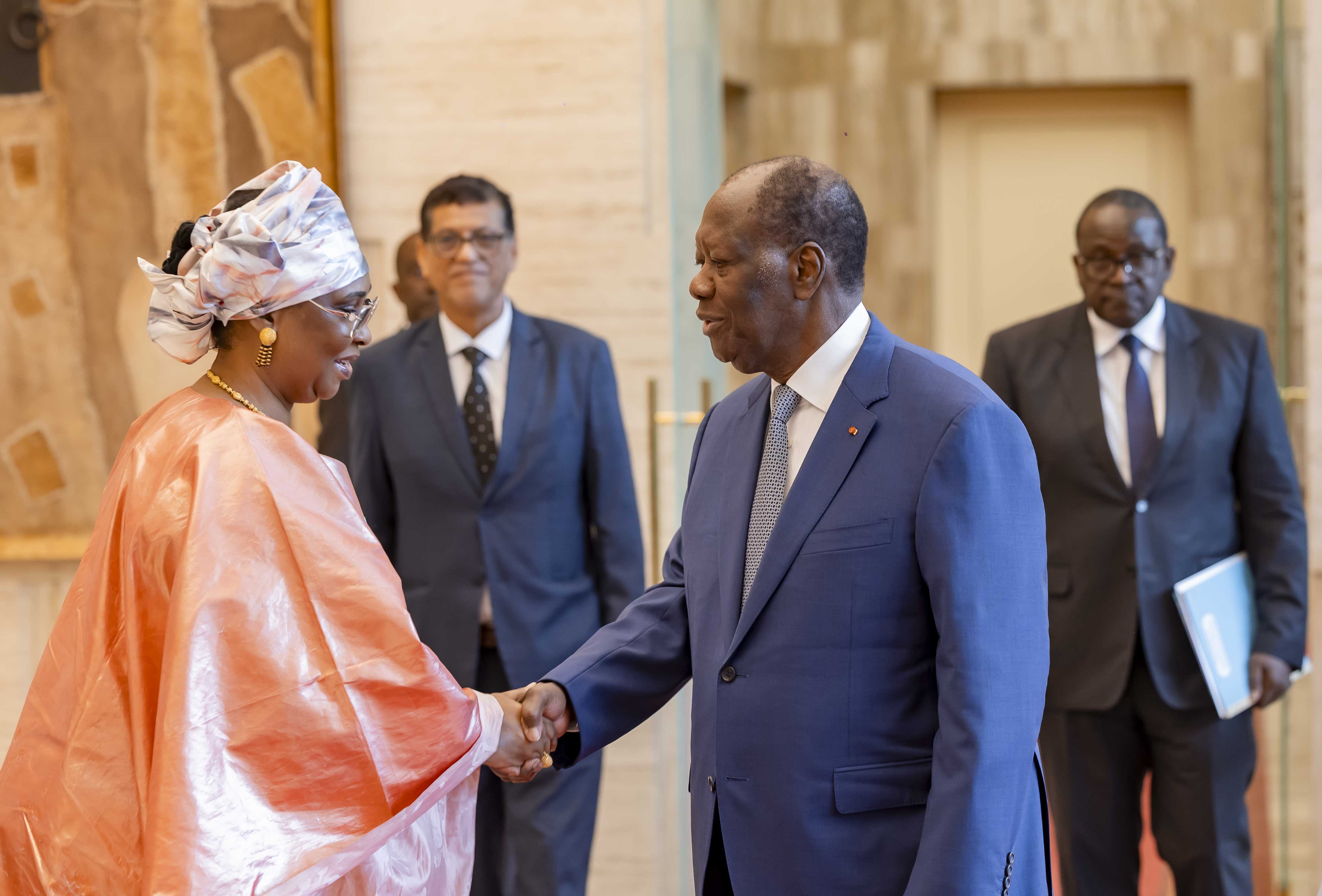 BAD : El-Ghazouani remercie Ouattara pour sa "précieuse contribution" à l’élection de Ould Tah