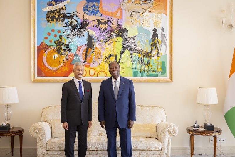 Alassane Ouattara échange avec le chef de la diplomatie indienne à Abidjan