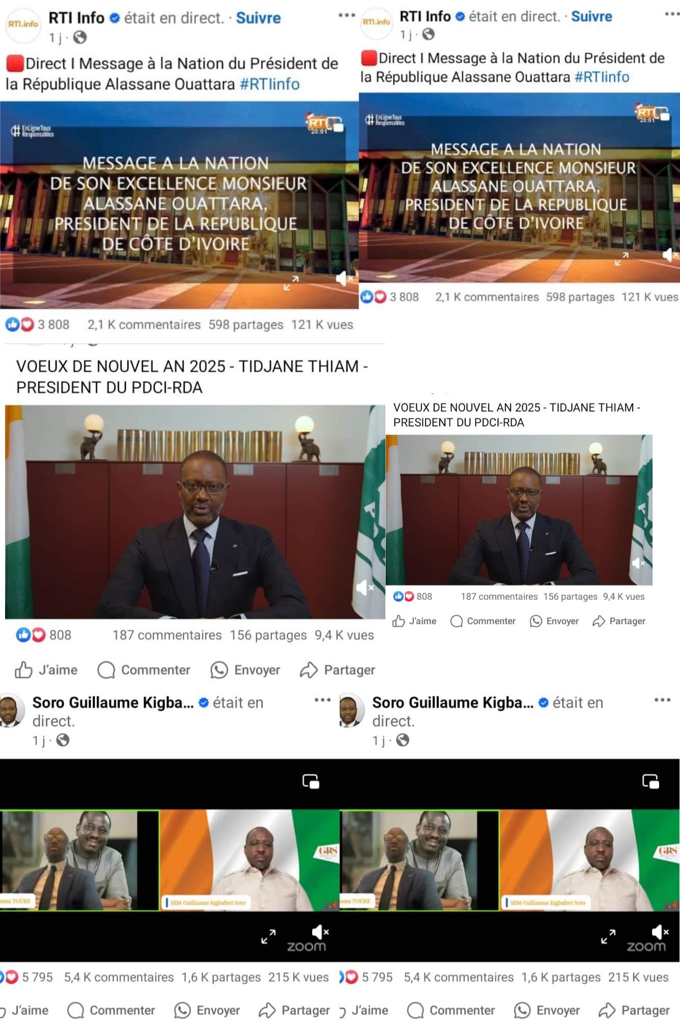 Discours de fin d’année des leaders politiques ivoiriens, la bataille des audiences en ligne