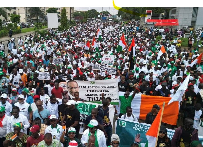 Le PDCI manifeste à Abidjan pour la réintégration de Thiam sur la liste électorale